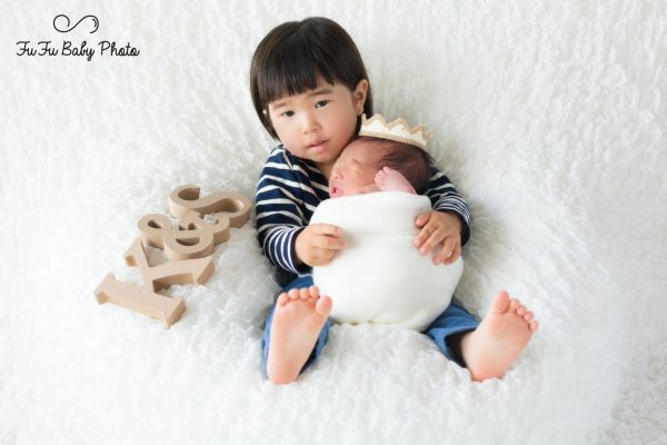 ニューボーンフォト 姉弟 きょうだい